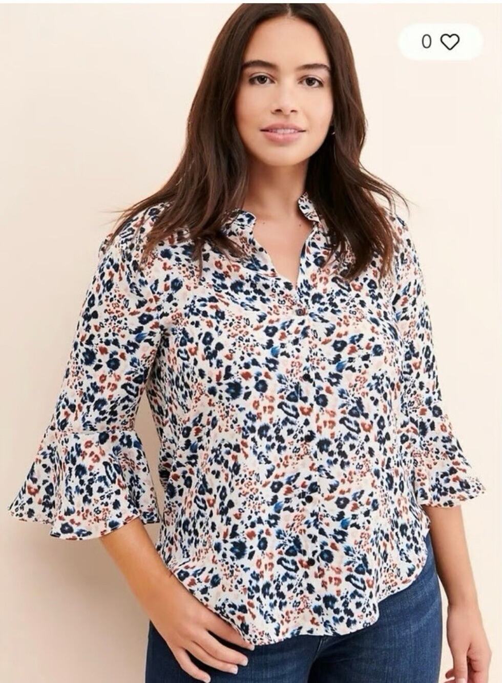 ASTR The Label Mini Floral Belle Sleeve Blouse Womens Small